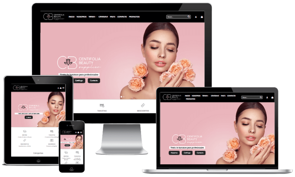 Página web de venta online realizada para Centifolia