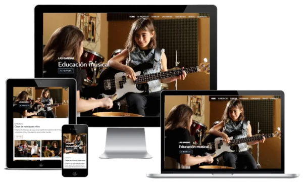 Diseño web musica para bandas de rock para niños