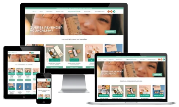 Sitio web ecommerce a medida para Aguacalma
