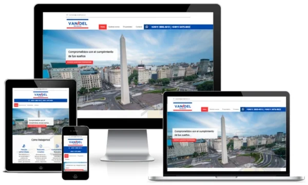 Diseño web inmobiliario realizado para Vandel