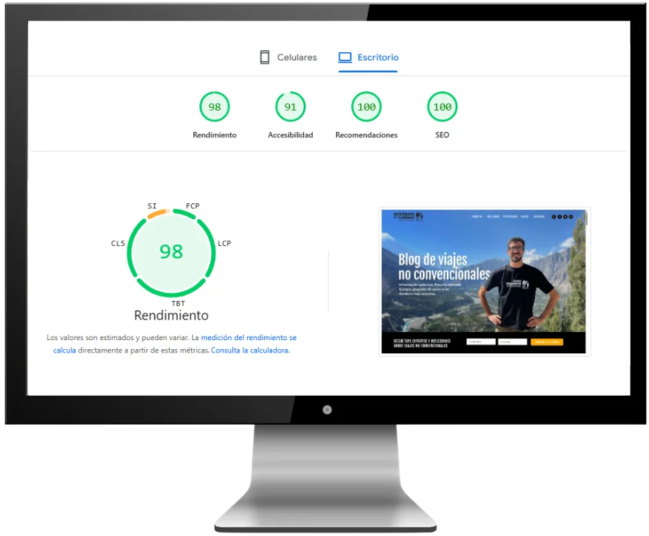 Rediseño siguiendo métricas Core Web Vitals