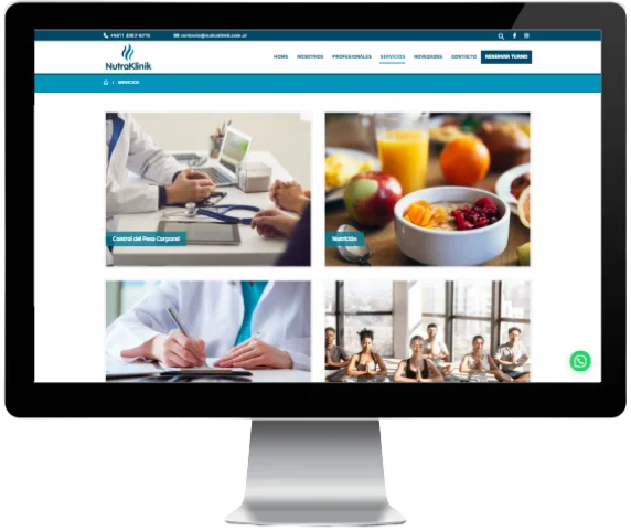 Organización de servicios y Blog educativo para Nutraklinik.