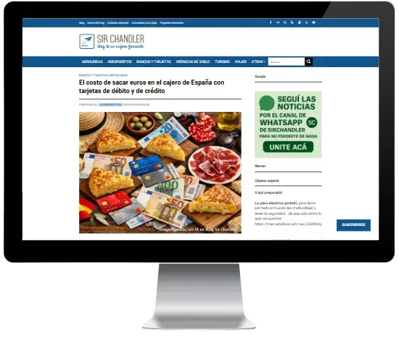 Blog de Sir Chandler en WordPress mostrado en pantalla durante el proceso de rediseño y optimización