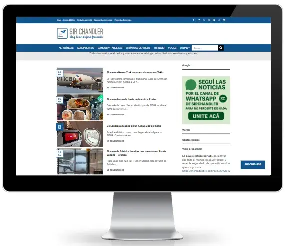 Rediseño y optimización del blog de Sir Chandler en WordPress, mostrando mejoras de estructura y experiencia de lectura