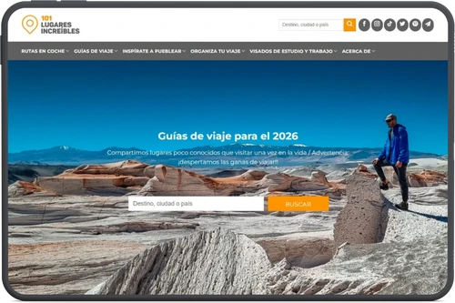 Blog de viajes WordPress con guías, rutas, contenidos y necesidad de rendimiento