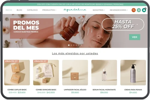 Tienda online WordPress de biocosmética natural con catálogo administrable y venta online