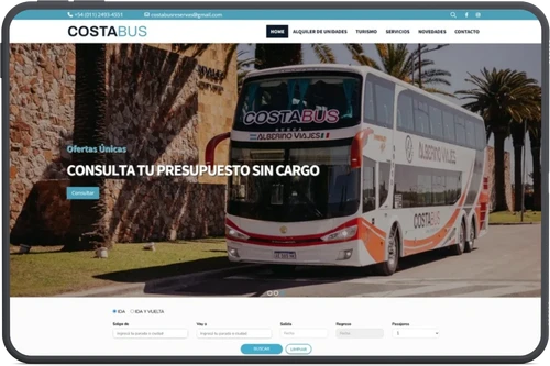 Sitio WordPress para empresa de transporte Costa Bus