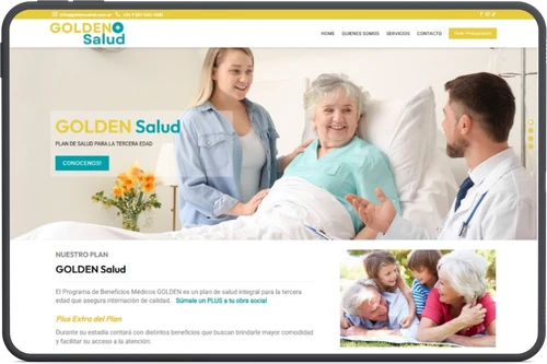 Sitio WordPress para servicios de salud Golden Salud