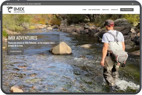 Landing WordPress de turismo aventura para Imix Adventures