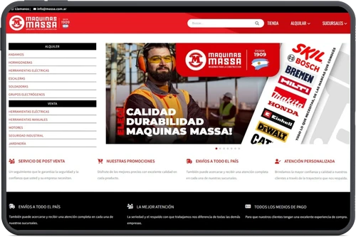 Catálogo online industrial para Maq Massa