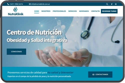 Sitio WordPress para nutricionistas y salud Nutraklinik