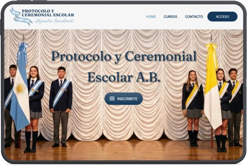 Sitio WordPress de cursos profesionales para Protocolo y Ceremonial