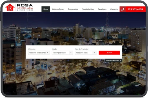Proyecto inmobiliario Rosa en WordPress