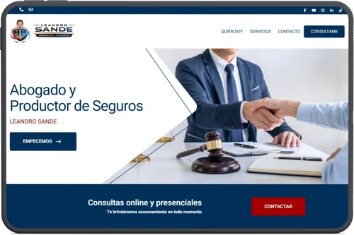 Sitio WordPress profesional para Leandro Sande
