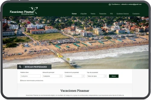 Sitio WordPress inmobiliario turístico para Vacaciones Pinamar